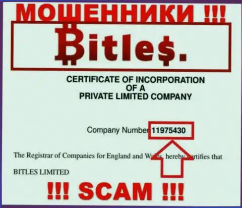 Регистрационный номер махинаторов Битлес, с которыми не нужно совместно работать - 11975430