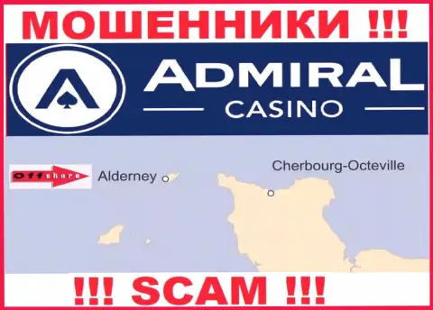 Т.к. Admiral Casino имеют регистрацию на территории Алдерней, отжатые деньги от них не вернуть
