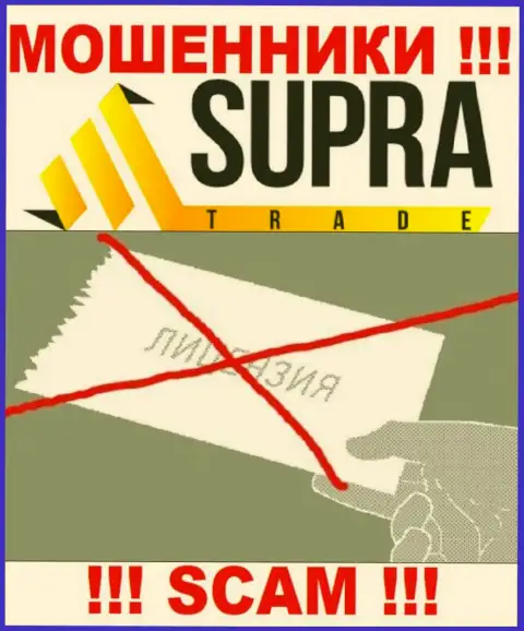 Компания Supra Trade - это ШУЛЕРА !!! На их web-сайте не представлено имфы о лицензии на осуществление деятельности