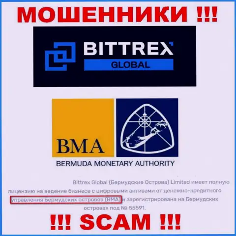 И компания Bittrex и ее регулятор: BMA, являются разводилами