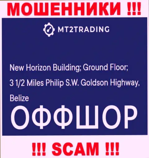 New Horizon Building; Ground Floor; 3 1/2 Miles Philip S.W. Goldson Highway, Belize - это офшорный адрес MT2 Software Ltd, приведенный на сайте этих мошенников