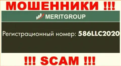 Регистрационный номер, под которым зарегистрирована компания Merit Group: 586LLC2020