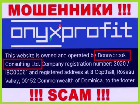 Юридическое лицо конторы Оникс Профит - это Donnybrook Consulting Ltd, инфа позаимствована с официального ресурса