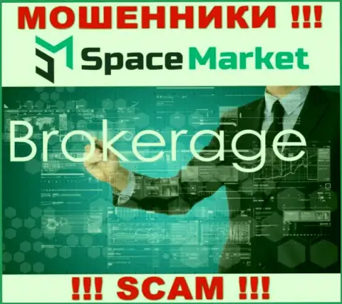 Область деятельности противозаконно действующей организации Space Market - Брокер
