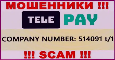 Рег. номер Tele Pay, который предоставлен мошенниками на их сайте: 514091 t/1