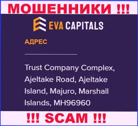 На сайте Ева Капиталс указан оффшорный адрес регистрации конторы - Trust Company Complex, Ajeltake Road, Ajeltake Island, Majuro, Marshall Islands, MH96960, будьте крайне бдительны - это мошенники