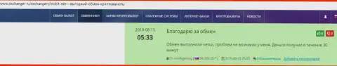 Высказывания в адрес обменного online-пункта BTCBit, расположенные на интернет-портале Okchanger Ru