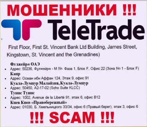 За грабеж людей жуликам TeleTrade ничего не будет, т.к. они отсиживаются в офшоре: 50236, Fujairah - M.Sh. Phase 1, Block F, Office 22 (Zone No. 1 - Block F)