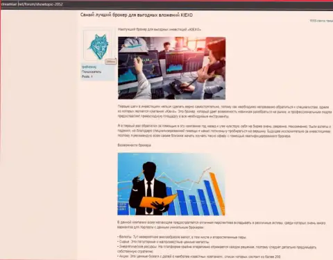 Обзорный материал с разбором услуг форекс организации Киехо на ресурсе dreamlair net