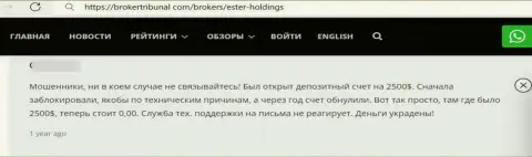 Не загремите в сети интернет мошенников из конторы Ester Holdings - разведут в один миг (отзыв)