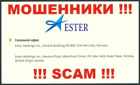 EsterHoldings - это МОШЕННИКИ !!! Пустили корни в оффшорной зоне: Govant Building PO BOX 1276 Port Vila, Vanuatu