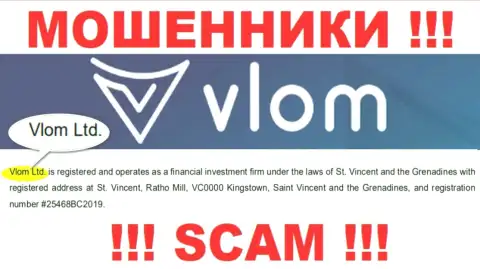 Юридическое лицо, управляющее мошенниками Влом Лтд - это Vlom Ltd