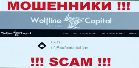 ОБМАНЩИКИ Wolfline Capital представили на своем сайте электронный адрес компании - отправлять письмо крайне опасно