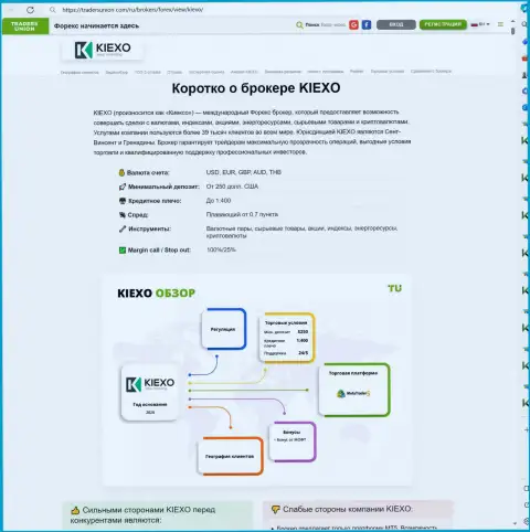Краткий обзор дилинговой компании Kiexo Com в материале на ресурсе трейдерсюнион ком